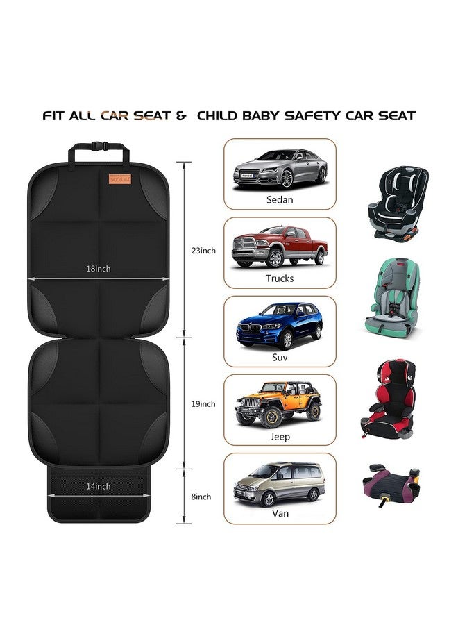 smartelf SMART ELF Car Seat Protector [1 Pack] Large Auto Protector for Child Seats with Thickest Padding and Non-Slip Backing Mesh Pockets for SUV, Sedan, Truck, Leather and Fabric - Black - Image 2