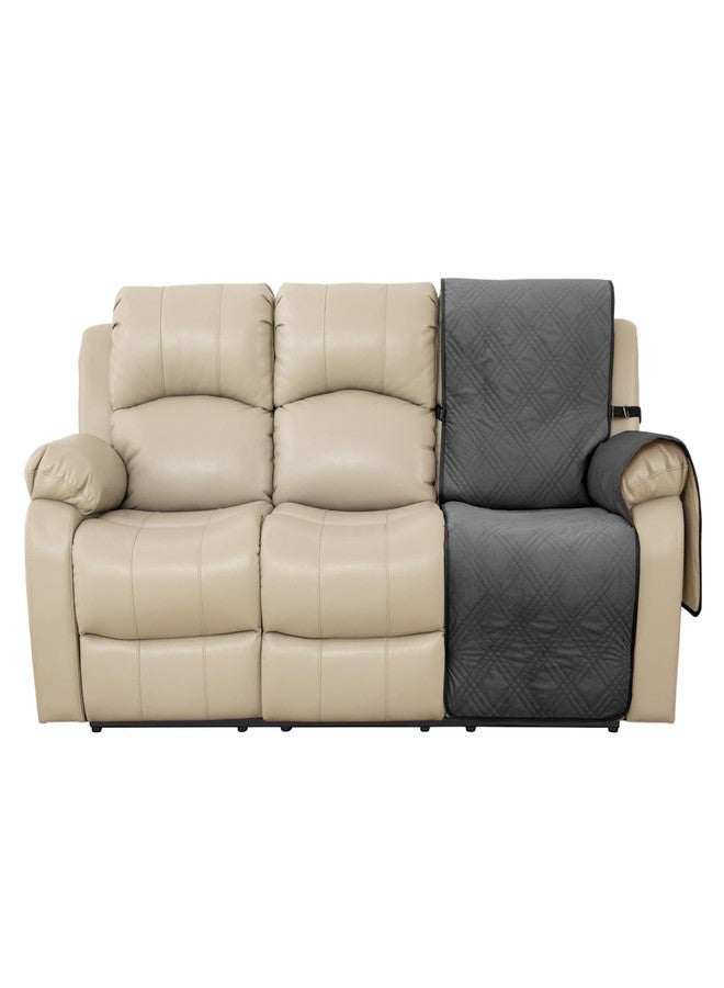 BOCTOPUG غطاء كرسي استرخاء مخملي من BOCTOPUG - غطاء مقاوم للماء للأريكة، حماية مقاومة للماء للأريكة من أجل الكلاب والحيوانات الأليفة (رمادي داكن، 23 بوصة يسار) - Image 1