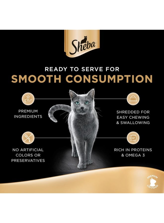 شيبا طعام القطط شيبا فيليه، دجاج مبشور طبيعي، 60 جم، طعام رطب فاخر للقطط، غني بالبروتين وأوميجا 3، للقطط البالغة - Image 3