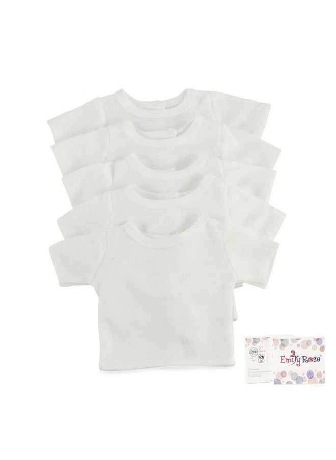 Emily Rose Doll Clothes Clothing 14.5 Inch Doll 5 Piece Value Pack Plain White Tshirts Tees For Craft Girl Kid Party Activity ; Giftboxed! ; Fits Most 14" Hardbodied Dolls  - Image 2