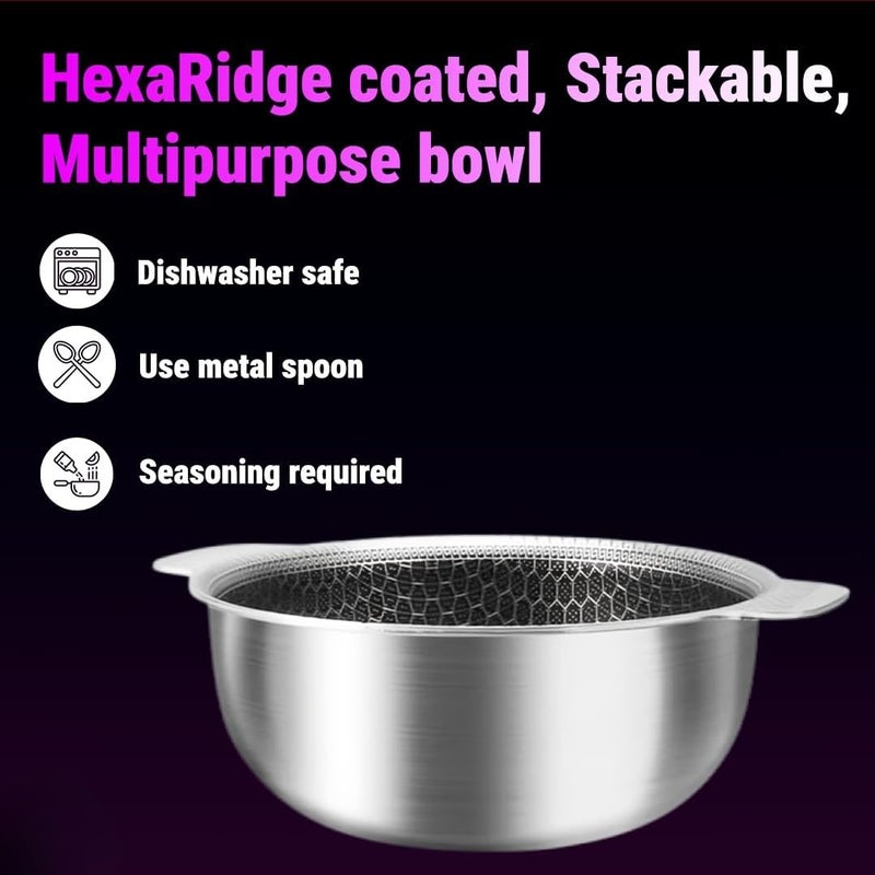 Valajogi Non Stick Stainless Steel Mini Stock Pot Bowl for All Cooking Needs Compatible with Induction and Gas Stove Serving Bowls for Kitchen Cooking Baking Prepping Heavy Duty Easy to Clean - Image 4