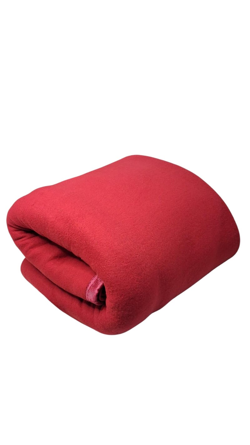 CHANDRAVATI Modern Plain Polar Fleece All Season Blanket Single Bed with || Satan Border || 500 TC || Heavy Quality || (Maroon, 60x90) - Image 1