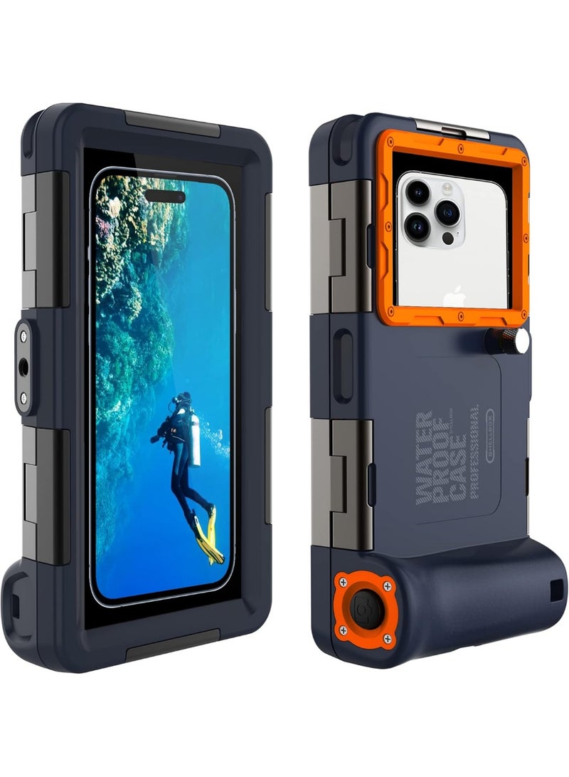 Professional waterproof underwater phone case, suitable for snorkeling and diving, compatible with smartphones under 6.9 inches, iPhone 13/12/8/7/6 Pro Max/XR/XS/X and Samsung Galaxy phone series - Image 1