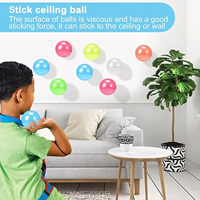 MIMIDOU 12PCS Glow Sticky Balls, 2 Inch Squishy Balls for Kids, Glow in Dark, Stress Relieving, Party Decoration, Unisex - Image 5