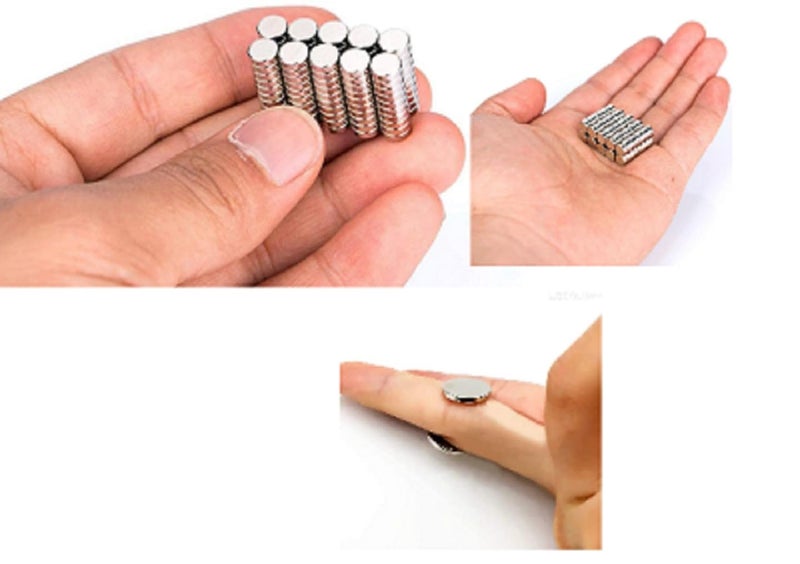 12x1.5mm Premium Brushed Nickel Magnets for Fridge, Whiteboard, Desk, Dry Erase Board - Neodymium Magnetic Pins (10)