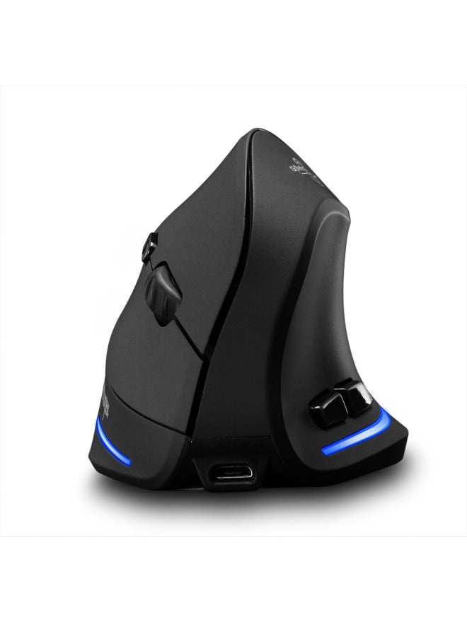ZELOTES Master Vertical Wireless Charging Mouse 2.4g Vertical 2400dpi Wrist Private Mouse-Color:Black  - Image 2