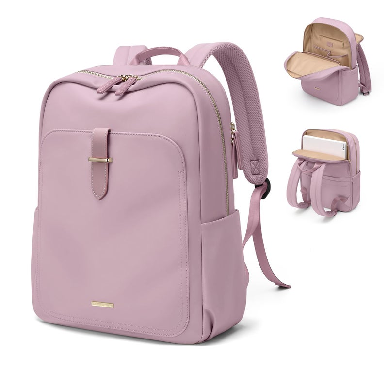 GOLF QUALITY Laptop Backpack for Women,Casual Work Business Backpacks Purse Carry on Travel Backpack,15.6 Inch,Pinkish purple - Image 1