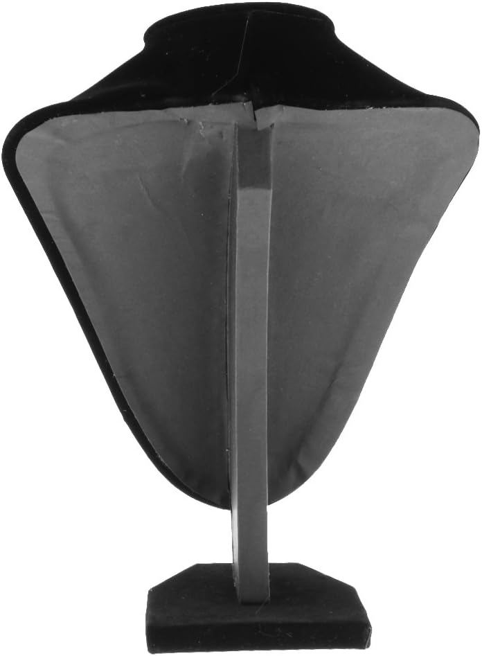 klarakoBlack Velvet Necklace Bust Mannequin Jewelry Display Stand Figure Holder, 4 Sizes Optional klarako#b 24×18 cm - Image 2