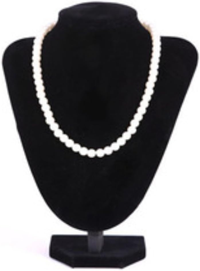 klarakoBlack Velvet Necklace Bust Mannequin Jewelry Display Stand Figure Holder, 4 Sizes Optional klarako#b 24×18 cm - Image 1