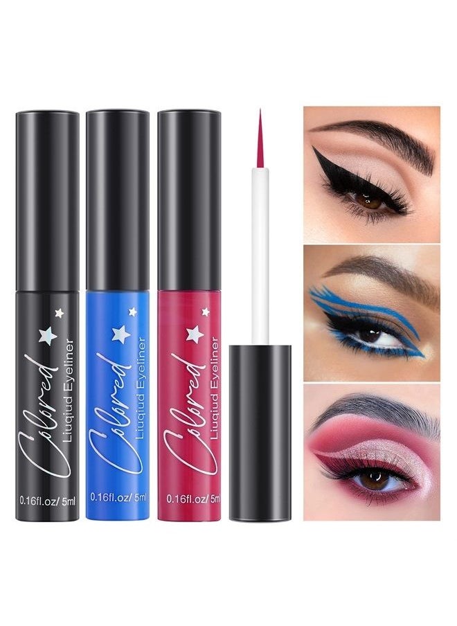 Bestland - 10 Colors Liquid Matte Eyeliner White Black Blue Brown Colored Eyeliner Liquid Liner Waterproof Bright Colorful Rainbow Eyeliner Pencil Quick Dry Eyes Makeup Kit (Matte Eyeliner) - Image 1