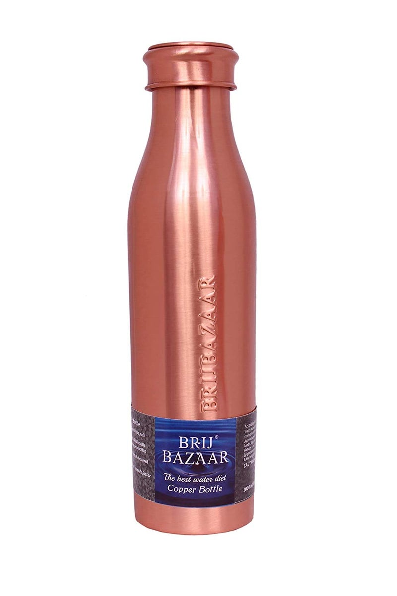BRIJBAZAAR No Joint and Leak Proof Health Benefits 100% Pure Copper Water Bottle,1000ml,Set of 1 (Pack 1) - Image 5