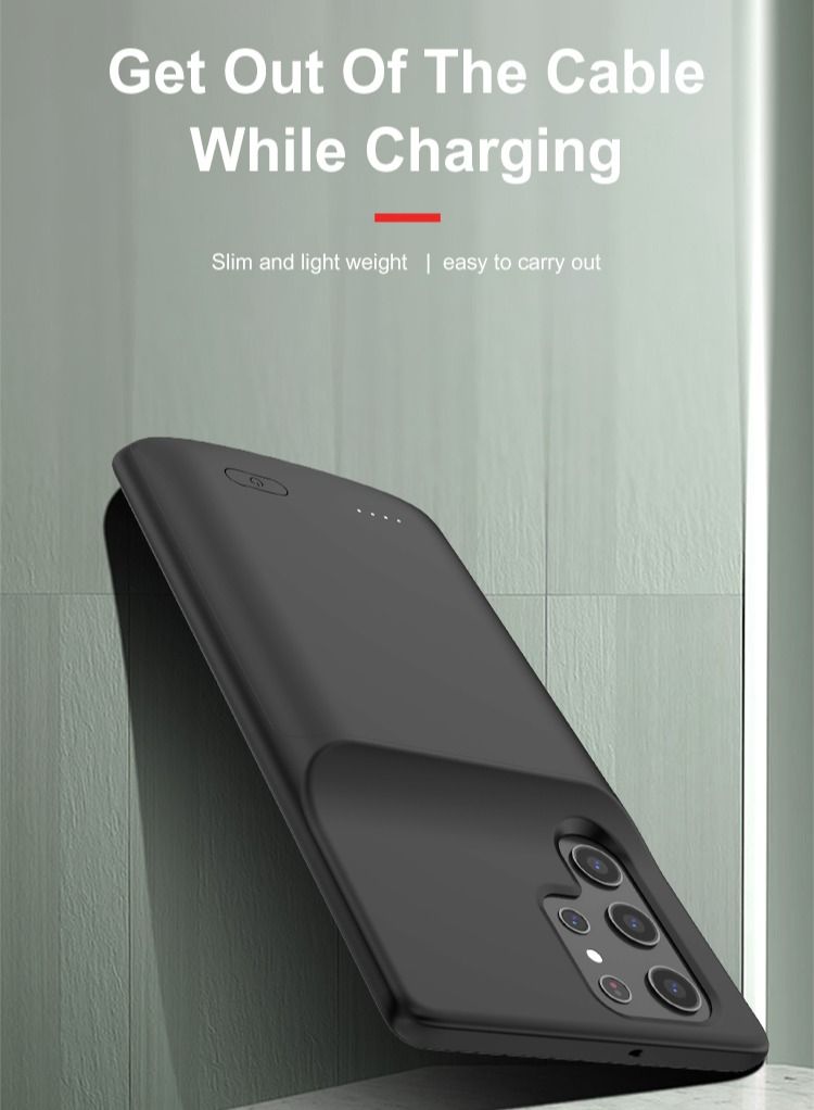 GULFLINK Wireless Protective Charging Case Cover  for Samsung Galaxy S22PLUS 4800mah Black - Image 3