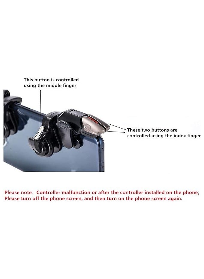 Raxoom 6 Trigger Mobile Game Controller for 6 Fingers Operation with Key Layout Diagram,Joystick Gamepad  - Image 3