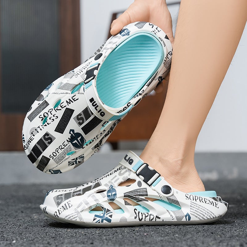 Boys' And Girls' Summer Clogs, Dual-Use Sports Beach Sandals For Couples, Unisex Non-Slip Closed-Toe Slippers - Image 2
