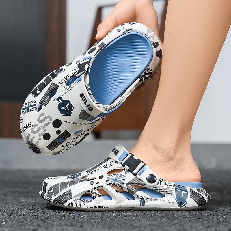 Boys' And Girls' Summer Clogs, Dual-Use Sports Beach Sandals For Couples, Unisex Non-Slip Closed-Toe Slippers - Image 4