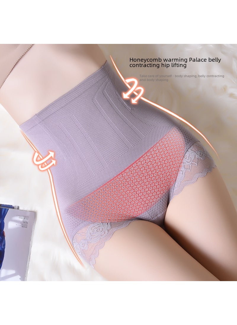 Generic - Japanese Waist Slimming Shapewear Pants Thin Style Body Shaper High-Waisted Tummy Control Womens Underpants Silver Ion Honeycom Gray purple - Image 1