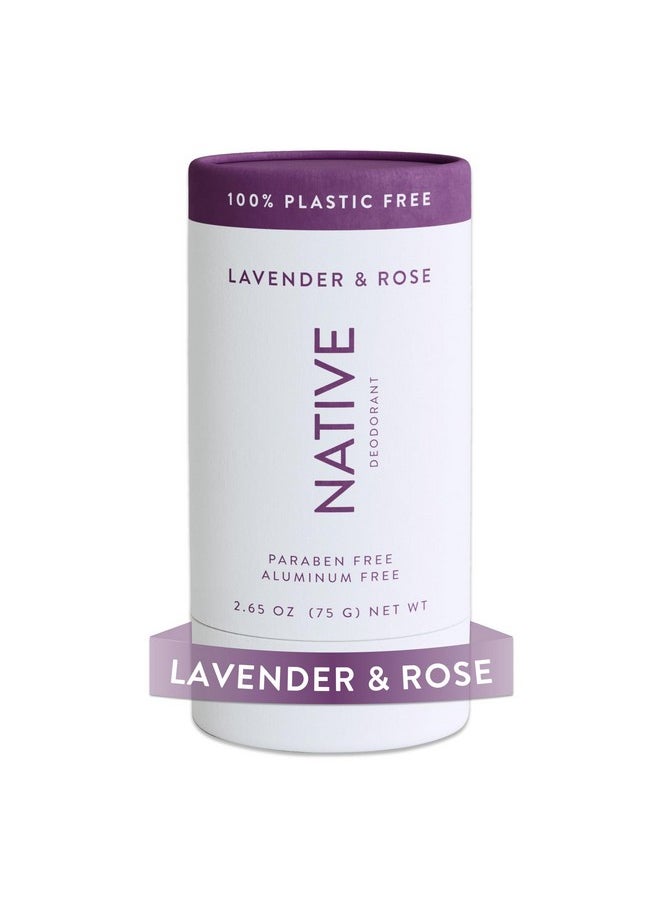 native Native Plastic Free Deodorant Contains Naturally Derived Ingredients, 72 Hour Odor Control | Deodorant for Women and Men, Aluminum Free with Baking Soda, Coconut Oil and Shea Butter | Lavender & Rose 