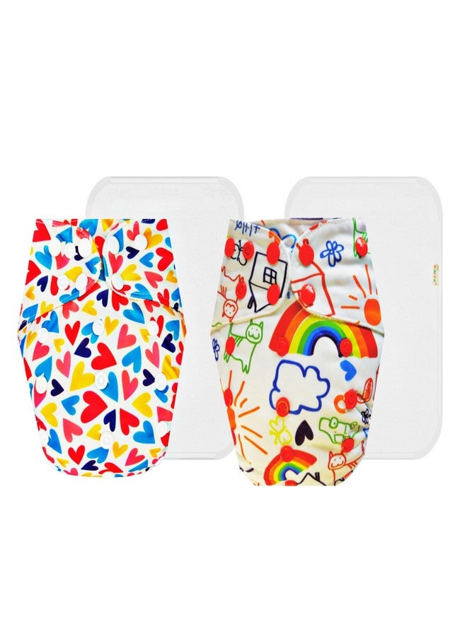 Dumbledo Premium Cloth Diaper with Cotton Insert (Pack of 2) | Soft & Gentle | Leakproof | Travel Friendly | Worry-Free Diapering | 3 Months - 3 Years | Unisex Baby - Image 1
