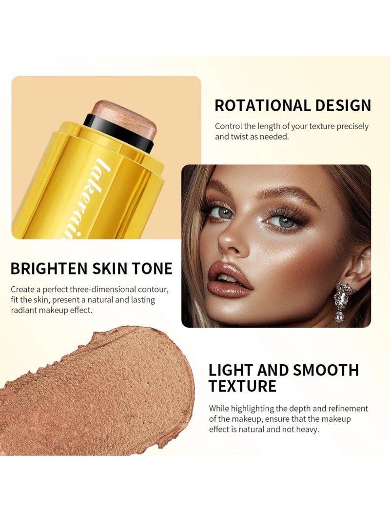 lakerain Pocket Highlight Makeup Highlighter Cream Stick Long Lasting Lightweight and Silky Waterproof and Sweatproof Multi Stick Eyeshadow Blush and Highlighter Makeup Stick 04 - Image 5