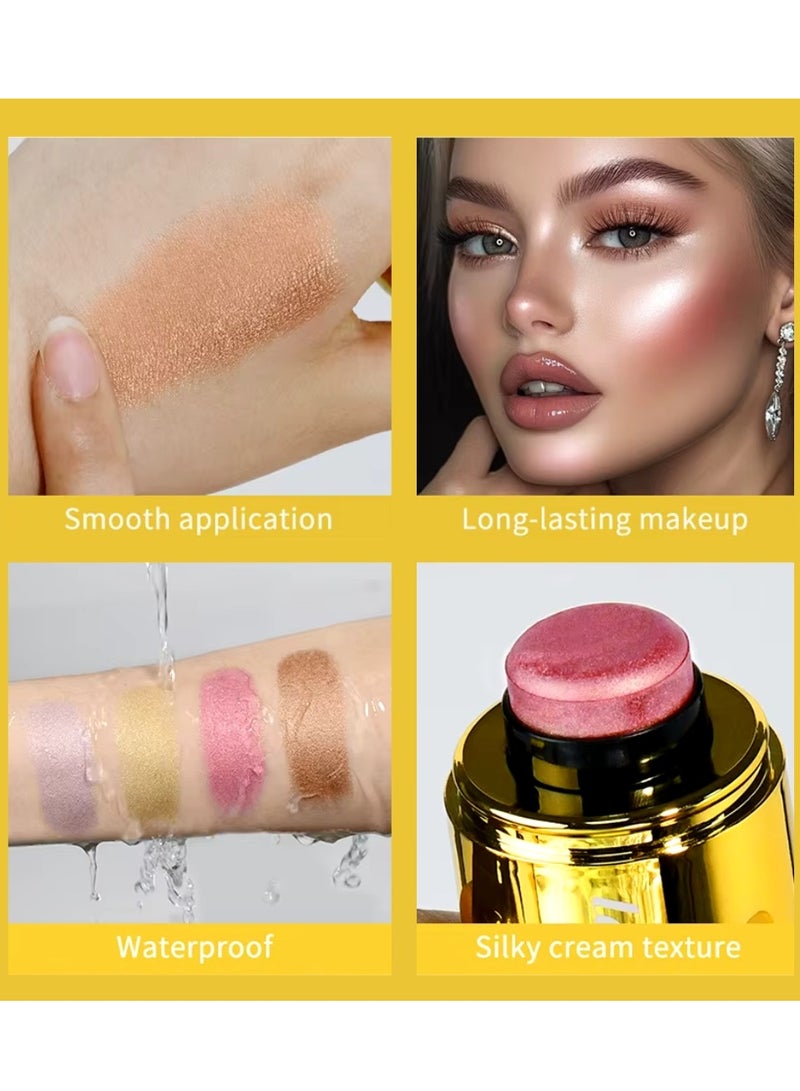 lakerain Pocket Highlight Makeup Highlighter Cream Stick Long Lasting Lightweight and Silky Waterproof and Sweatproof Multi Stick Eyeshadow Blush and Highlighter Makeup Stick 04 - Image 3