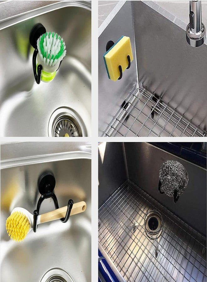 AUXPhome 2-Pack Adjustable Sponge Holder for Kitchen Stainless Steel Sink- Brush Holder, Sponge Caddy Organizer perfect for hanging dish cloths to dry - Double Strong Magnetic Mount - No rust, easy to drain - Image 5