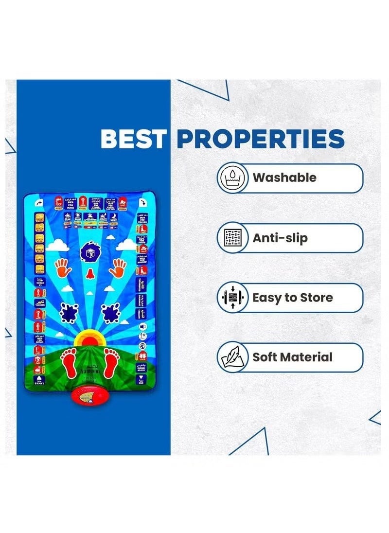 JAJEEK Kids Prayer Mat – Educational Salah Mat for Kids, Enjoyable Prayer Rug, Perfect Eid Gift for Children, Interactive Learning Prayer Mat for Kids, Comfortable & Colorful Design  - Image 4
