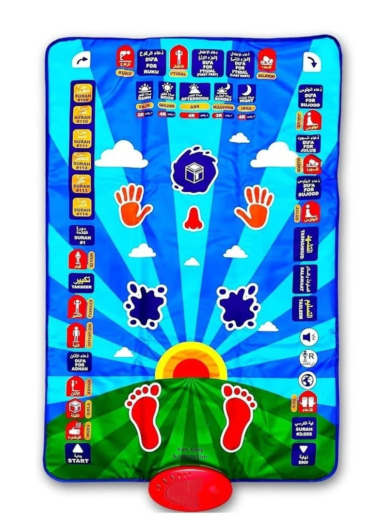 JAJEEK Kids Prayer Mat – Educational Salah Mat for Kids, Enjoyable Prayer Rug, Perfect Eid Gift for Children, Interactive Learning Prayer Mat for Kids, Comfortable & Colorful Design  - Image 1