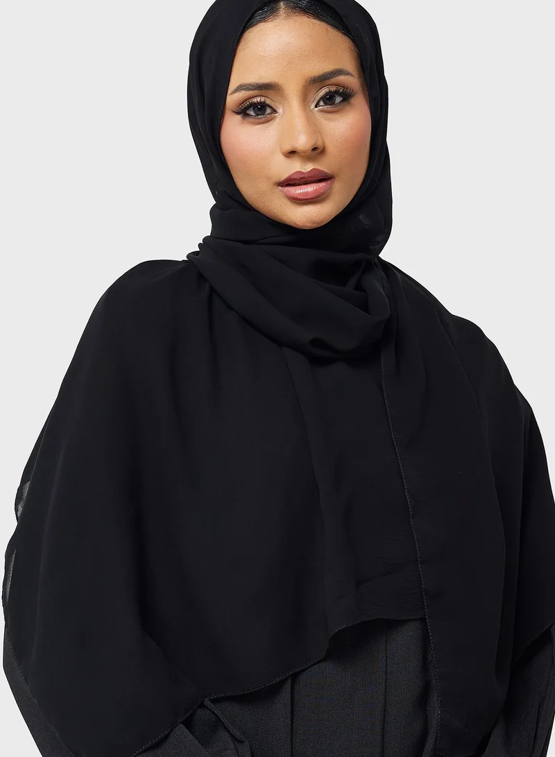 hayas closet Embellished Button Detail Abaya