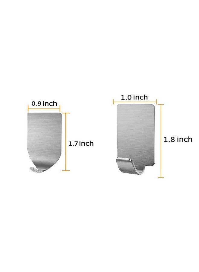Newraturner Newraturner Adhesive Hooks, 32-Pack Heavy Duty Wall Hooks Stainless Steel Waterproof Hangers for Kitchen, Bathroom, Bags, Towel, Coat, Keys, Robe, Home, Offices (16 Small + 16 Big) (Hooks - 32p)  - Image 4