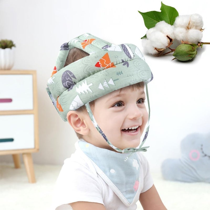 خوذة أمان للأطفال الرضع ناعمة بدون نتوءات ، قبعة واقية للرأس قابلة للتعديل مع وسادة رأس ممتصة للصدمات للزحف والمشي من TOYS-EGYPT (أخضر فوريست)