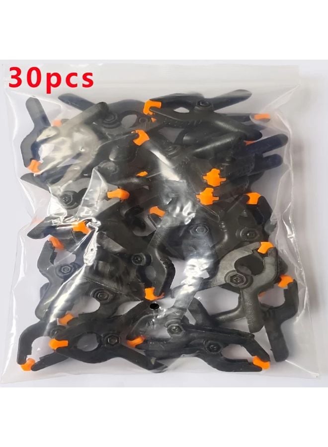 30pcs 2 Inch Plastic Spring Clips Strong Grip Black Orange For Backdrops Crafts Woodworking - Image 1
