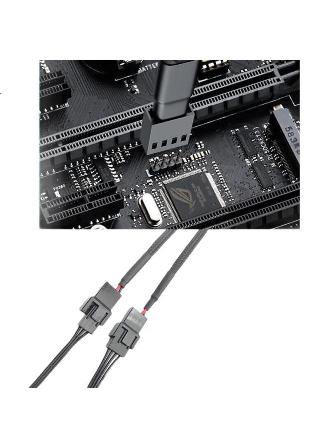 Linkstone 4Pin Pc Case Motherboard Fan Extension Cable One-To-One Desktop Computer Host Fan Adapter Cable Compatible With 3Pin Interface One-To-One Support Pwm Intelligent Temperature Control - Image 3