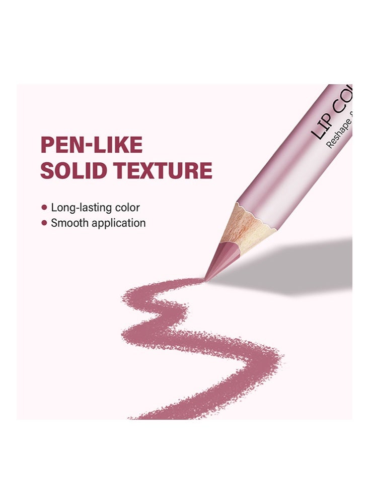 lakerain 4Pcs Lip Color Cheat Mini Set-Smooth Long Lasting Waterproof Lips Liners Lipstick Pencil Contour Makeup Full Color One Stroke Define Lipstick Pencil Sets Lip Liner Lip Color Set - Image 4