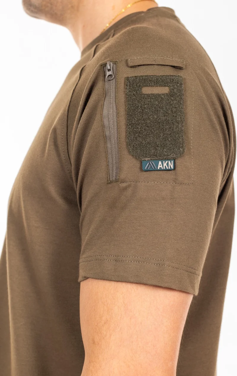 اكينجيلار اوت دور Akn 713 Crew Neck Short Sleeve Tactical T-Shirt-Beige