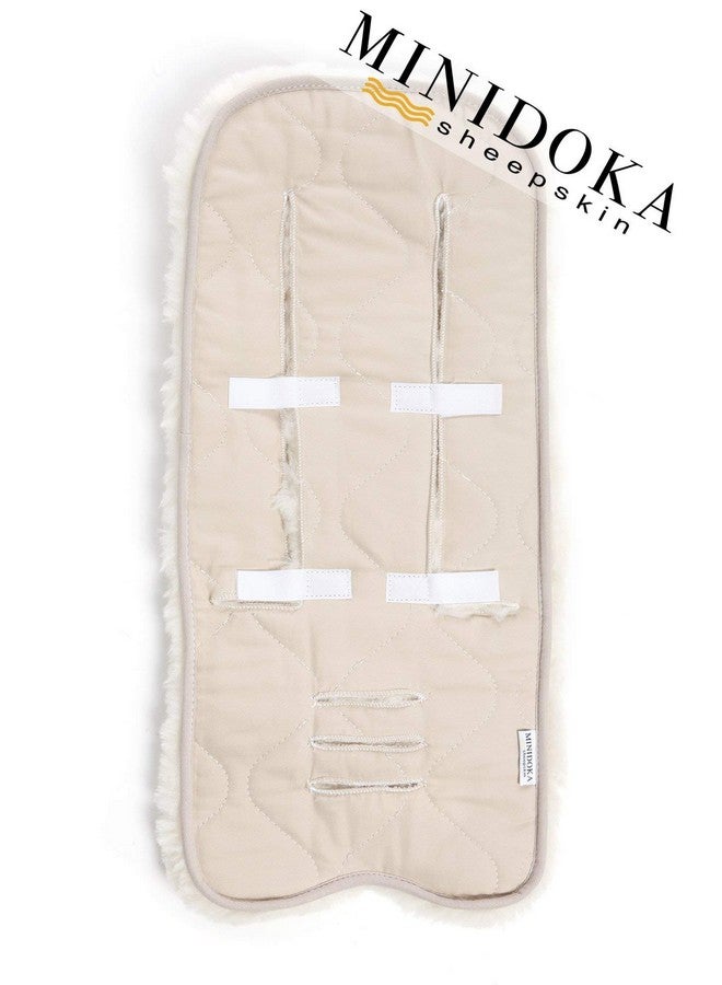 Desert Breeze Distributing Sheepskin Stroller Liner Insert - Stroller Mat for Seat Support - Baby Sheepskin Rug for Pushchair - Silky Soft Baby Cooling Mat for Travel in Summer or Winter Season - Image 2