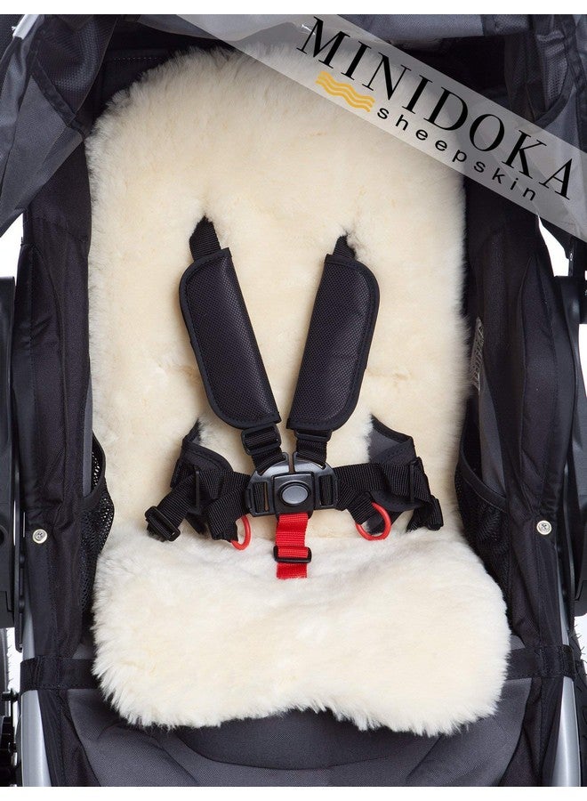 Desert Breeze Distributing Sheepskin Stroller Liner Insert - Stroller Mat for Seat Support - Baby Sheepskin Rug for Pushchair - Silky Soft Baby Cooling Mat for Travel in Summer or Winter Season - Image 4