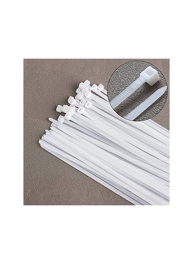 ECVV Cable Ties, Cable Management White Wire Zip Ties Nylon Cables Ties (200mm) (Pack Of 100) - Image 3