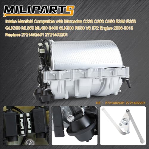 MILIPARTS Intake Manifold Compatible with Mercedes C230 C300 C350 E280 E350 GLK350 ML350 ML450 S400 SLK300 R350 V6 272 Engine 2006-2013 Replace 2721402401 2721402201 - Image 3