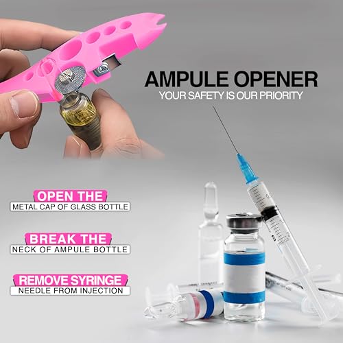 OTICA Ampoule Cutter for Doctors Nurse, Glass Bottle Cap Remover Cutter Ampule Breaker for Hospital and Clinic (Pink) - Image 2