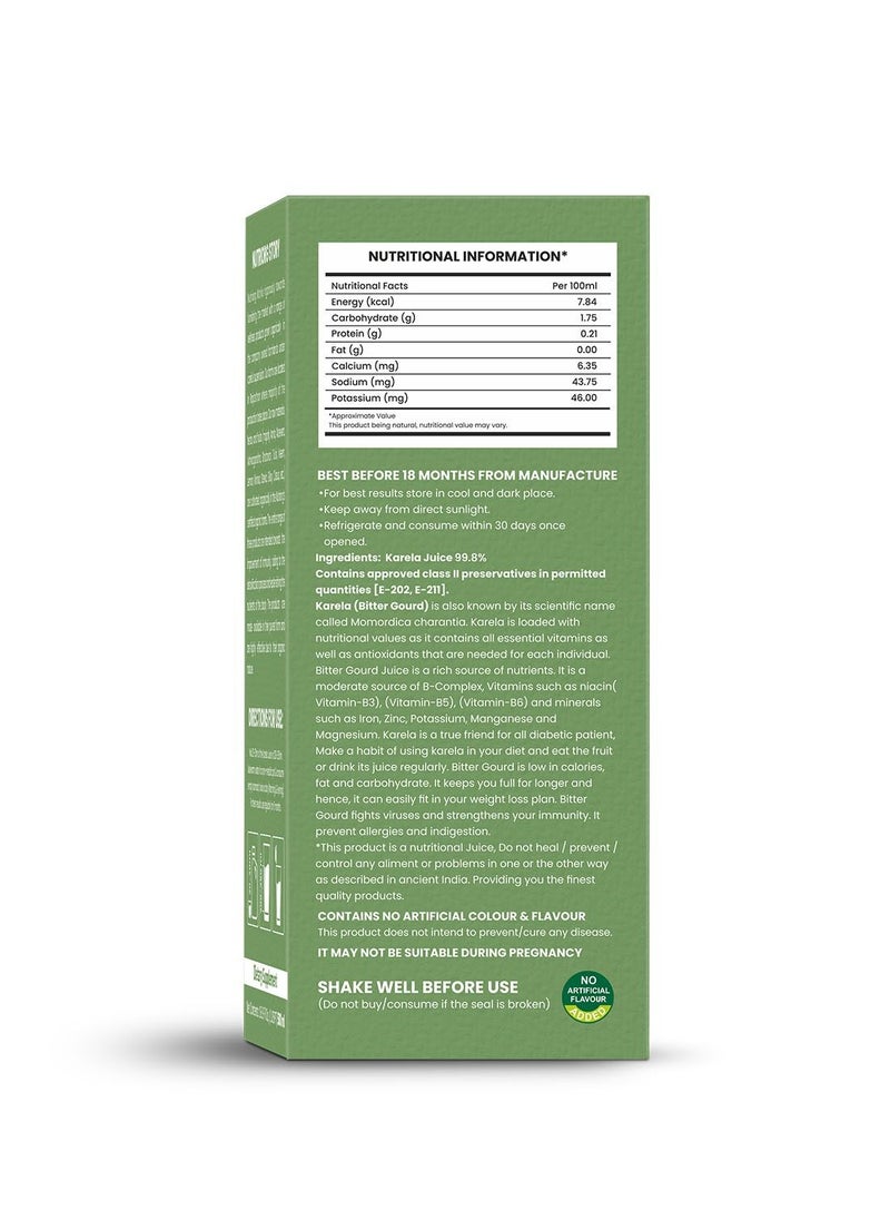 nutriorg - Karela Juice 500 ml, Controls Blood Sugar Level, Lowers Bad cholesterol, Diabetes Care Juice - Image 1