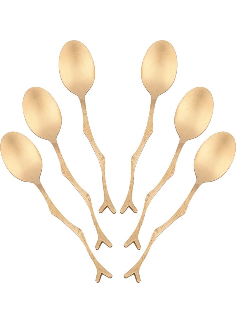 Teaspoon Gold Branch Handle Set of 6 - pzsku/Z746A2904F99352CA388DZ/45/_/1730600217/bb68aa1a-98b1-4569-8bcc-63178569ebe4