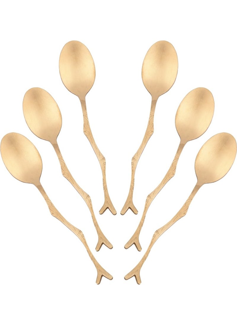 Oasis - Teaspoon Gold Branch Handle Set of 6 - Image 1