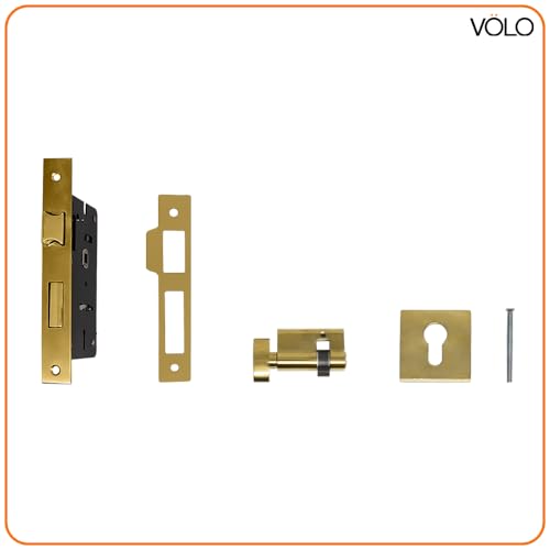 Volo Door Dead Lock with Brass 50mm Cylinder and Computerized Keys - High-Security Lock for Exterior and Interior Doors, Ideal for Home, Office, and Commercial Use (Antique) - Image 2