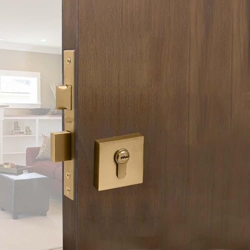 Volo Door Dead Lock with Brass 50mm Cylinder and Computerized Keys - High-Security Lock for Exterior and Interior Doors, Ideal for Home, Office, and Commercial Use (Antique) - Image 1