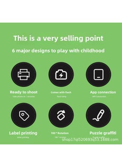 Generic Style Children's Digital Camera, Cute Cartoon Mini Photo Printing Digital HD Printing Camera-Color:Green  - Image 4