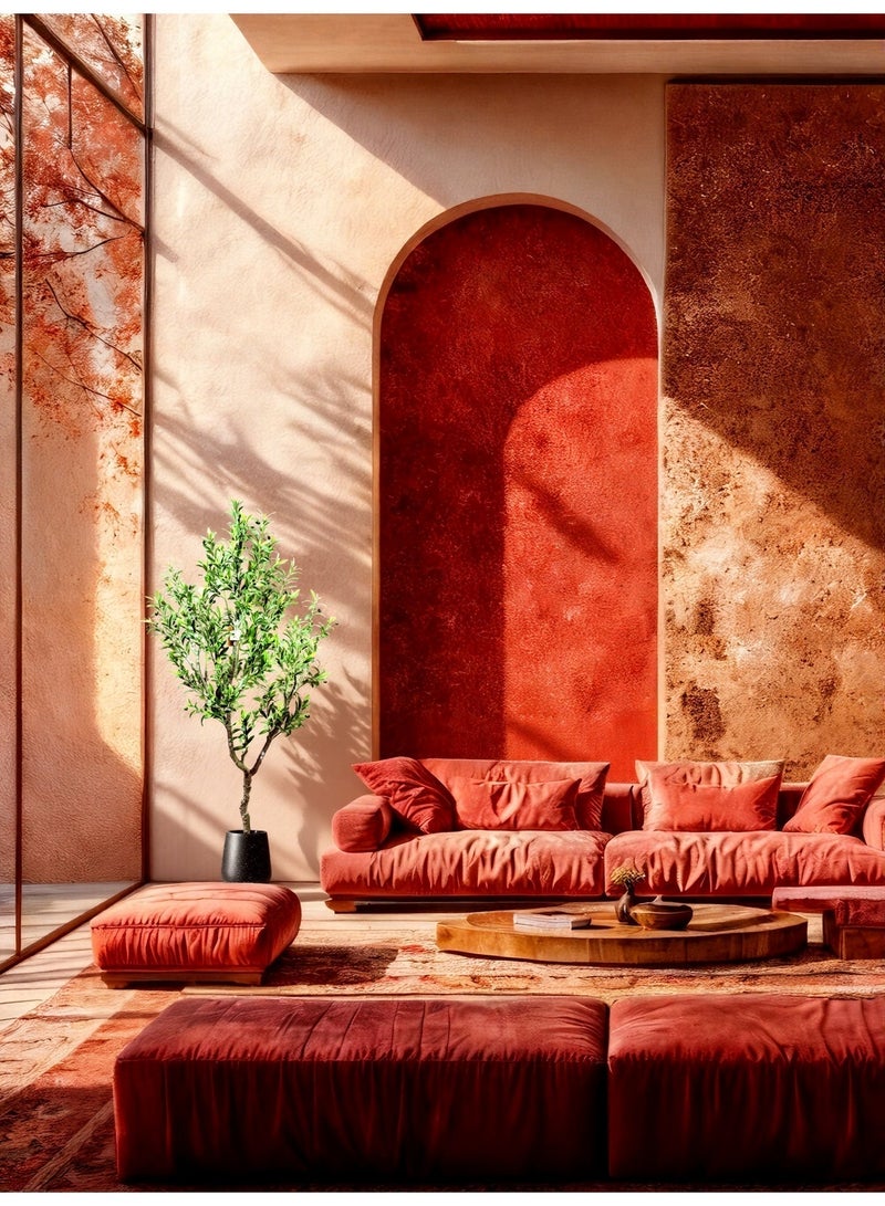High-Quality Artificial Olive Tree (190cm) with Large Minimalist Magnesia Cement Planter (30×30.5cm) – Space-Defining Focal Point for Large Interiors - Image 2