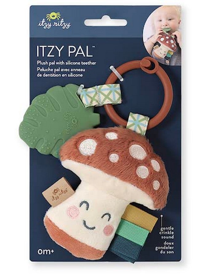 Itzy Ritzy Infant Toy & Teether - Itzy Pal Baby Teething Toy Includes Lovey, Crinkle Sound, Textured Ribbons & Silicone Teether Toy For Newborn (Mushroom) - Image 3