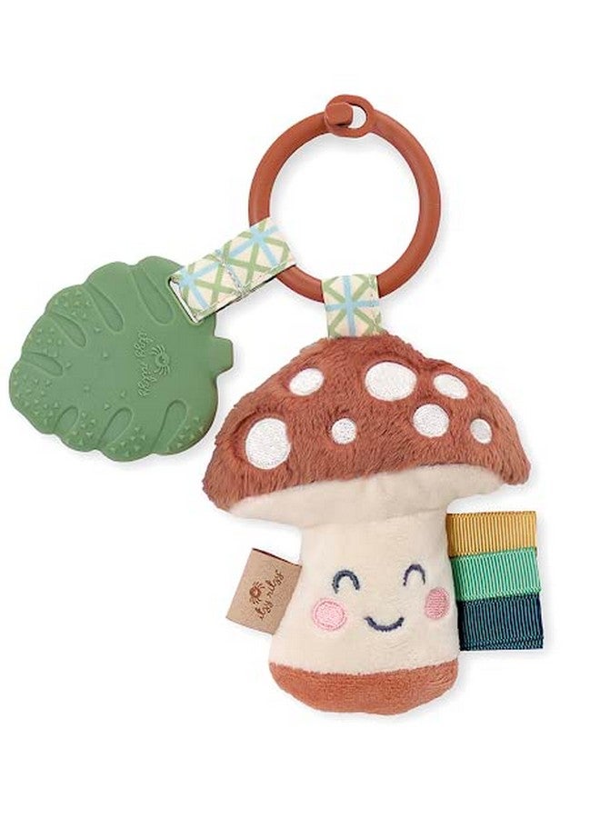 Itzy Ritzy Infant Toy & Teether - Itzy Pal Baby Teething Toy Includes Lovey, Crinkle Sound, Textured Ribbons & Silicone Teether Toy For Newborn (Mushroom) - Image 1