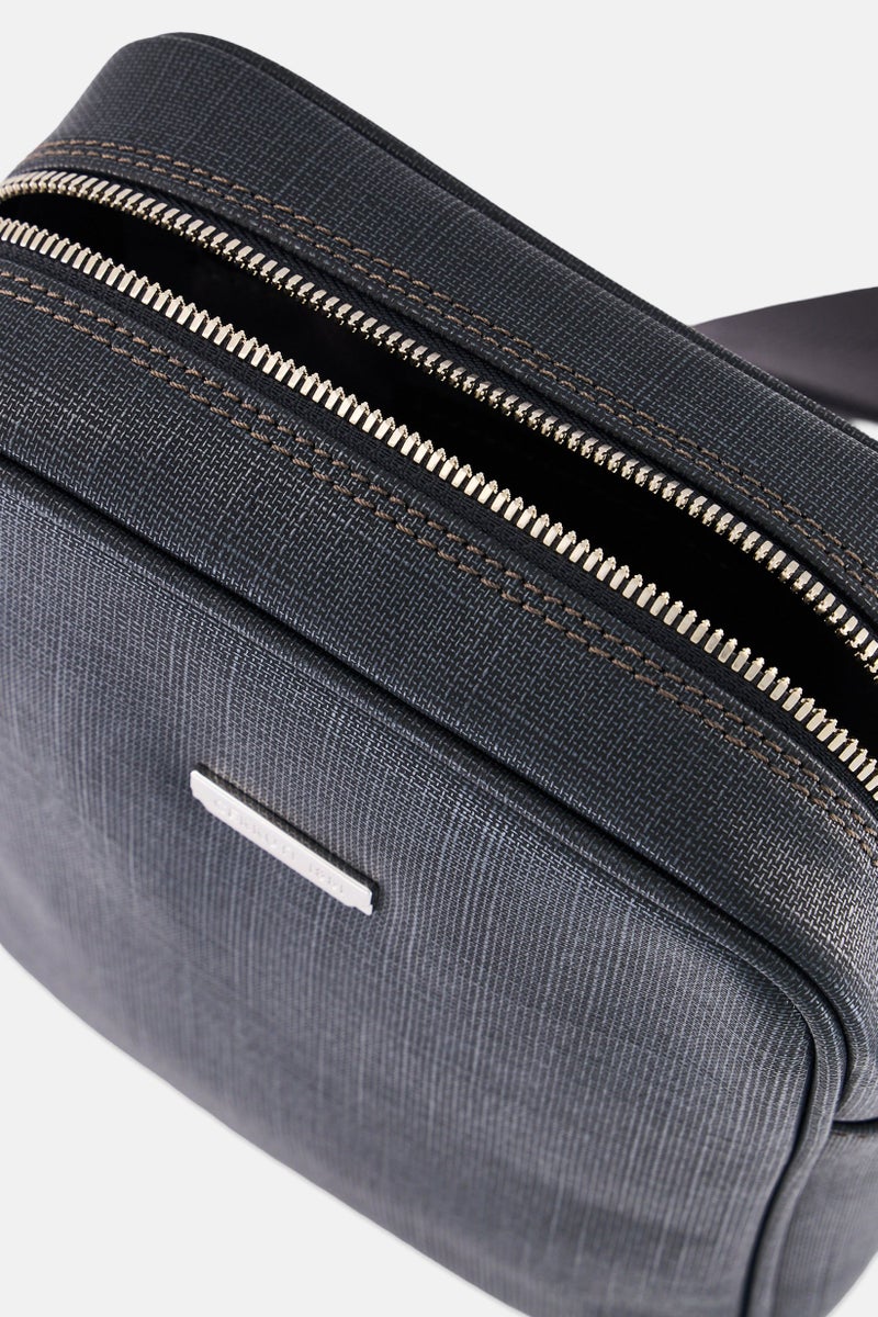 CERRUTI 1881 Men Brand Logo Cross Body Bag, Dark Grey  - Image 3