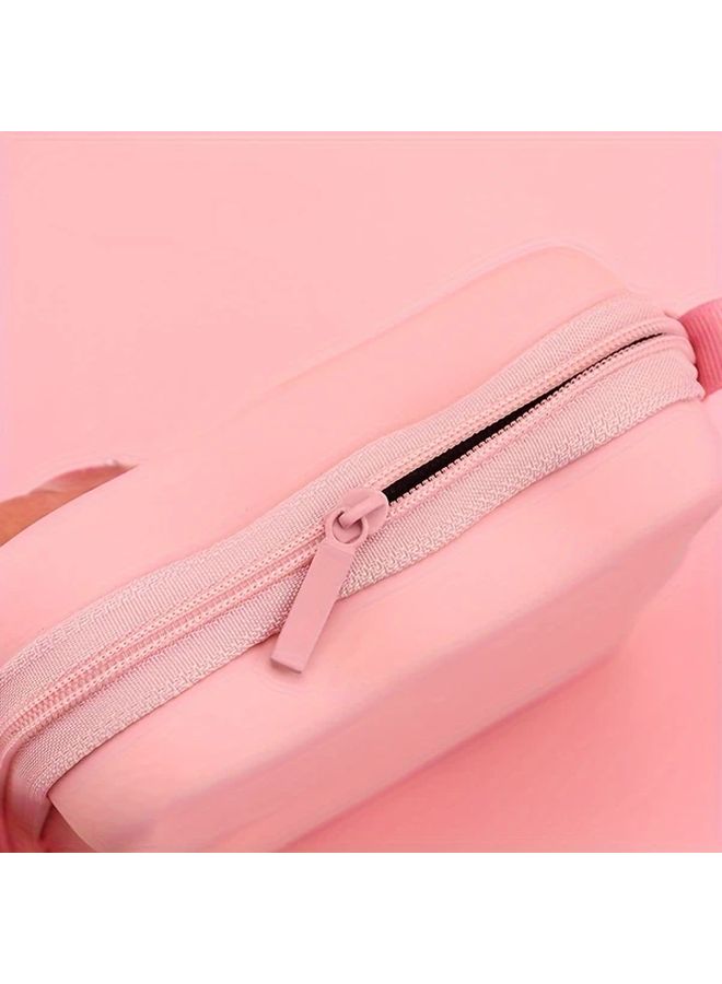 Pink Shockproof Zipper Pouch Large Capacity Portable Cable Organizer Bag - Image 5